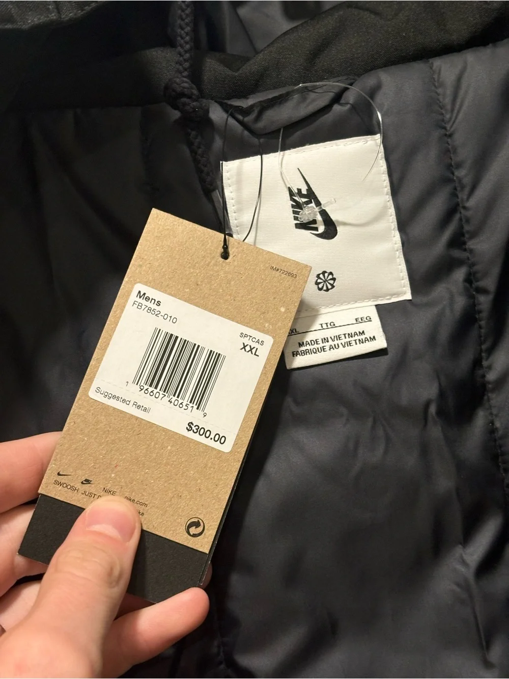 Nike Sportswear Mens Size XXL Solo Swoosh Hooded Puffer Jacket ($300) FB7852-010